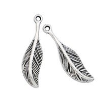 10pcs Tibetan Silver Plated Leaf Charms Pendants for Jewelry Making DIY Handmade Craft  29x8mm 2024 - buy cheap