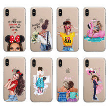 Модный стильный Париж для девушек, летний дорожный пляжный мягкий прозрачный чехол-бикини для iPhone 8 7 7Plus 6 6S XS Max XR 5 5S SE 2024 - купить недорого