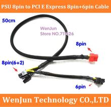 50cm 18AWG PCI-E graphics card modular power cable PSU 8pin to PCI Express 8pin+6pin PET Sleeves for Antec ECO TP NP Series 2024 - buy cheap