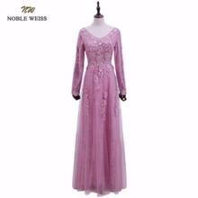 NOBLE WEISS New Arrival Sexy Evening Dresses Vestido de Festa A-line Appliques Beading Gown V-neck Backless Long  Evening Gowns 2024 - buy cheap
