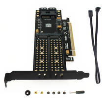 PCIE to M2 Adapter Raiser PCI-E 3.0 X16 to M.2 SSD M Key B Key mSATA 2 x 7Pin SATA Port NVME M2 SSD AHCI mSATA 3 in 1 Riser Card 2024 - buy cheap