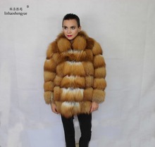 Linhaoshengyue a verdadeira importação do casaco de raposa vermelha 2024 - compre barato