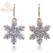 Snowflake earrings for christmas flower stud earrings for woman boucle d'oreille bijoux femme orecchini donna fashion jewelry 2024 - buy cheap