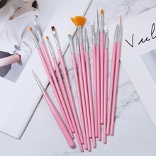 20 шт., розовая кисть для дизайна ногтей, ручка для рисования, лак для ногтей, ручка для рисования, плоская гелевая ручка, маникюрные щетки, высококачественный инструмент для ногтей 2024 - купить недорого