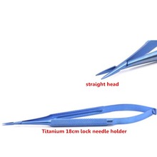 Titanium microsurgical instruments 18cm straight head surgical ophthalmic device lock needle holder 2024 - buy cheap