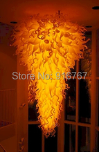 Free Air Freight Pretty Yellow Colored Hand Blown Glass Chandelier Lights 2024 - buy cheap