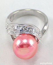 Оптовая продажа, Бесплатная доставка, SIPP> розовое кольцо с жемчугом и белым камнем, размер: 789 2024 - купить недорого
