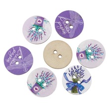 100pcs 20mm mixed 2 Holes Lavender Dragonfly Pattern painted Wood Buttons For Sewing Scrapbooking Crafts decorative MZ481 2024 - buy cheap