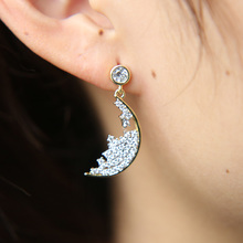 2019 new year gift full cz crystal moon charm dangle Earrings for Women lady Statement Earrings Bijoux Femme Fashion Jewelry 2024 - buy cheap