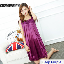 Summer Perspective Plus Size Women's Sexy Sleepwear Female Faux Silk Satin Night Dress Sexy Nightwear Plus Size Nightgown #20 2024 - buy cheap