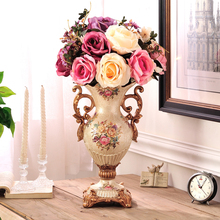 European luxury retro big vase decorative floral ears stick drill simulation flower set flower vase 2024 - buy cheap