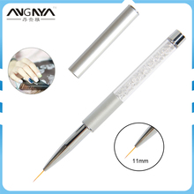 ANGNYA-Línea de arte pinceles para pintar uñas, 10/11mm, Metal acrílico, cristal, delineador fino de mano, herramientas de manicura de pluma, Gel UV, 1 ud. 2024 - compra barato