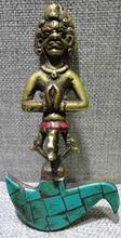 Old sword weapon unique buddhist Taoist exorcism turquoise copper multiplier statue 2024 - buy cheap