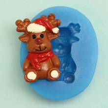 B1008 Mini Deer Christmas Silicone Cake Mold Cartoon Figre/cake tools Soap   Decoration 2024 - buy cheap