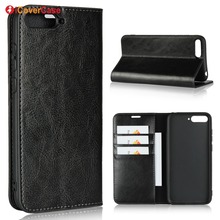 Funda billetera de cuero genuino para Huawei Y6 2018, carcasa protectora con soporte y ranura para tarjetas, de lujo, Y6 2018 2024 - compra barato