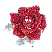 Cristais strass rosa broche folhas flor broach chapéu pinos mulheres joias acessórios de casamento fb1077 2024 - compre barato