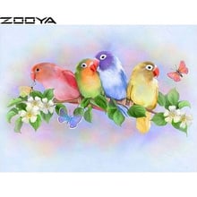 Diamond Embroidery Sale Cross-Stitch Kits Four Birds Two Butterfly Flowers Diamond Painting Embroidered With Rhinestones R645 2024 - buy cheap