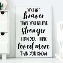 Kids Room Wall Decals You are braver than you believe stronger than you think Wall Window Sticker Quotes Home Nursery Dcor N131 2024 - buy cheap