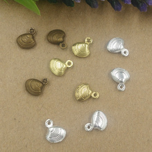 100pcs 8*10mm Alloy 3D Shell Charms/Pendant Copper with Antique Bronze/Silver/Black/Gold color,DIY Jewelry Finding 2024 - buy cheap