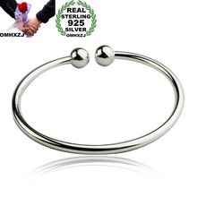 OMHXZJ Wholesale Personality Fashion OL Woman Girl Gift Silver Simple Blank Open 925 Sterling Silver Cuff Bangle Bracelet BR163 2024 - buy cheap