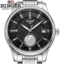 BINGER-reloj mecánico automático para hombre, accesorio de pulsera resistente al agua con correa de acero inoxidable, cristal de zafiro, serie del mapa del mundo 2024 - compra barato