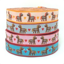 NEW wholesale 5/8 '(16 mmx10yards) 100% Polyester Woven Jacquard Ribbon  pony with love 2024 - buy cheap