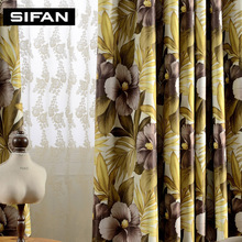 Southeast Asia Yellow Floral Printed Blackout Curtains for Living Room Modern Curtains for the Bedroom Elegant Window Curtains 2024 - buy cheap