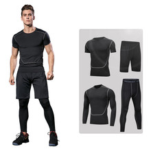 Men's Gym Tights Sports Compression Sportswear Suits training Clothes Suits workout jogging Sports clothing Tracksuit Dry Fit 2024 - buy cheap