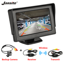 Jansite 4,3 "TFT LCD Автомобильный Монитор дисплей Беспроводная камера обратная камера система для автомобильных мониторов заднего вида NTSC PAL In-Dash 2024 - купить недорого