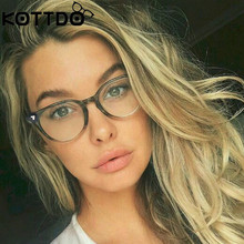 KOTTDO круглые очки в стиле ретро, женские брендовые дизайнерские модные оправы для очков, мужские прозрачные компьютерные очки 2024 - купить недорого