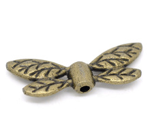 Zinc metal alloy Spacer Beads Dragonfly Antique Bronze Pattern Color Plated About 22mmx8mm,Hole:Approx 1.4mm,9 PCs 2024 - buy cheap