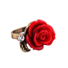 New Fashion Fashion Jewelry Wholesale Rose Ring Flower Ring For Women Black Ring 2024 - buy cheap