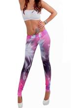 Womens Sexy Pink Lightning Leggings Sexy Rainbow Printed Pants Fashion Skinny Stretch Pants 2024 - buy cheap