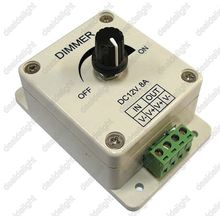 Controlador de intensidade de brilho ajustável com 1 canal de led de dc12v 8a, frete grátis, com interruptor do botão