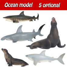 Modelo de animal marino de simulación de leones marinos sólidos, juguetes educativos para primera infancia, adornos de protección de tiburón martillo 2024 - compra barato