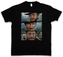 O bom o mau e o feiro camiseta-italiano ocidental eastwood cowboy eua 2019, camisetas clássicas masculinas, camisetas casuais engraçadas 2024 - compre barato