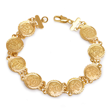 MxGxFam 20 cm Religion Islamic Allah Bracelet Jewelry For Women 24k / White Gold Plated Allergy Free 2024 - купить недорого