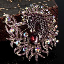 Blucome Women's Vintage Pin Brooch Fine Jewelry Colares Bijuterias Animal Brooches Bouquet Women Fashion crystal Broches 2024 - buy cheap