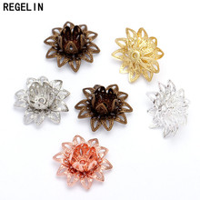 REGELIN 20pcs/lot Lotus Charm Necklaces Pendant Bracelet Necklace 16mm DIY Making Handmade Jewelry Accessories 2024 - купить недорого