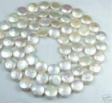 jewerly Selling>12MM White Coin Real Natural Pearl Jewelry Gorgeous Necklace 18">free shipping 2024 - buy cheap