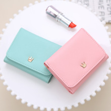 Wallet Women 2018 Lady Short Women Wallets Crown Decorated Mini Money Purses Small Fold PU Leather Female Coin Purse Card Holder 2024 - buy cheap