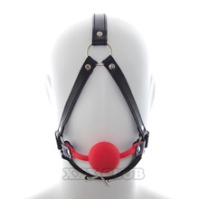 Puppy play SM toys silicone gag ball pu Leather head harness bondage restraint for Adult fetish toys  products for women men 2024 - buy cheap