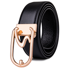 BK-1007 Barry.Wang High Quality Men Belt Gold Smooth Buckle Cowhide Genuine Leather Strap Belts For Mens Gifts Business Party 2024 - buy cheap