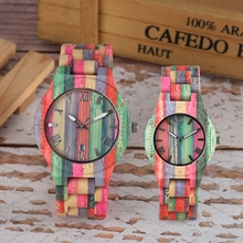 National Style Bamboo Wristwatch Handmade Multiful Color Couple Watches Man Woman Unique Birthday Anniversary Gifts for Lovers 2024 - buy cheap