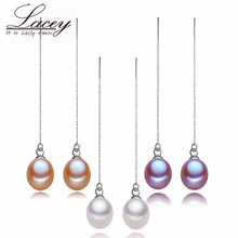  Long Freshwater Pearl Earrings For Women,925 Sterling Silver Drop Earrings Fashion Real Pearl Jewelry Gift 2024 - buy cheap