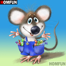 HOMFUN 5D DIY Diamond Painting Full Square/Round Drill "Cartoon mouse" 3D Embroidery Cross Stitch gift Home Decor A01025 2024 - buy cheap