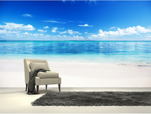 Papel tapiz de paisaje personalizable, tela de seda impermeable para pared, mar y arena, 3D, para sala de estar, dormitorio y cocina 2024 - compra barato