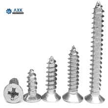 Head Screws Phillips Stainless Steel 304 Wood 50pcs Self-tapping Woodworking Stainlness Flat High Quality Service Din7982 2024 - buy cheap