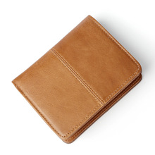 2019 Retro Man wallets and purses genuine leather zipper coin purse small mens wallet card holder clutch Super soft 2024 - buy cheap