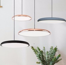 Lámpara LED colgante Circular, fina, minimalista, Simple, para vestíbulo, restaurante, comedor, moderna, creativa, artesanal 2024 - compra barato